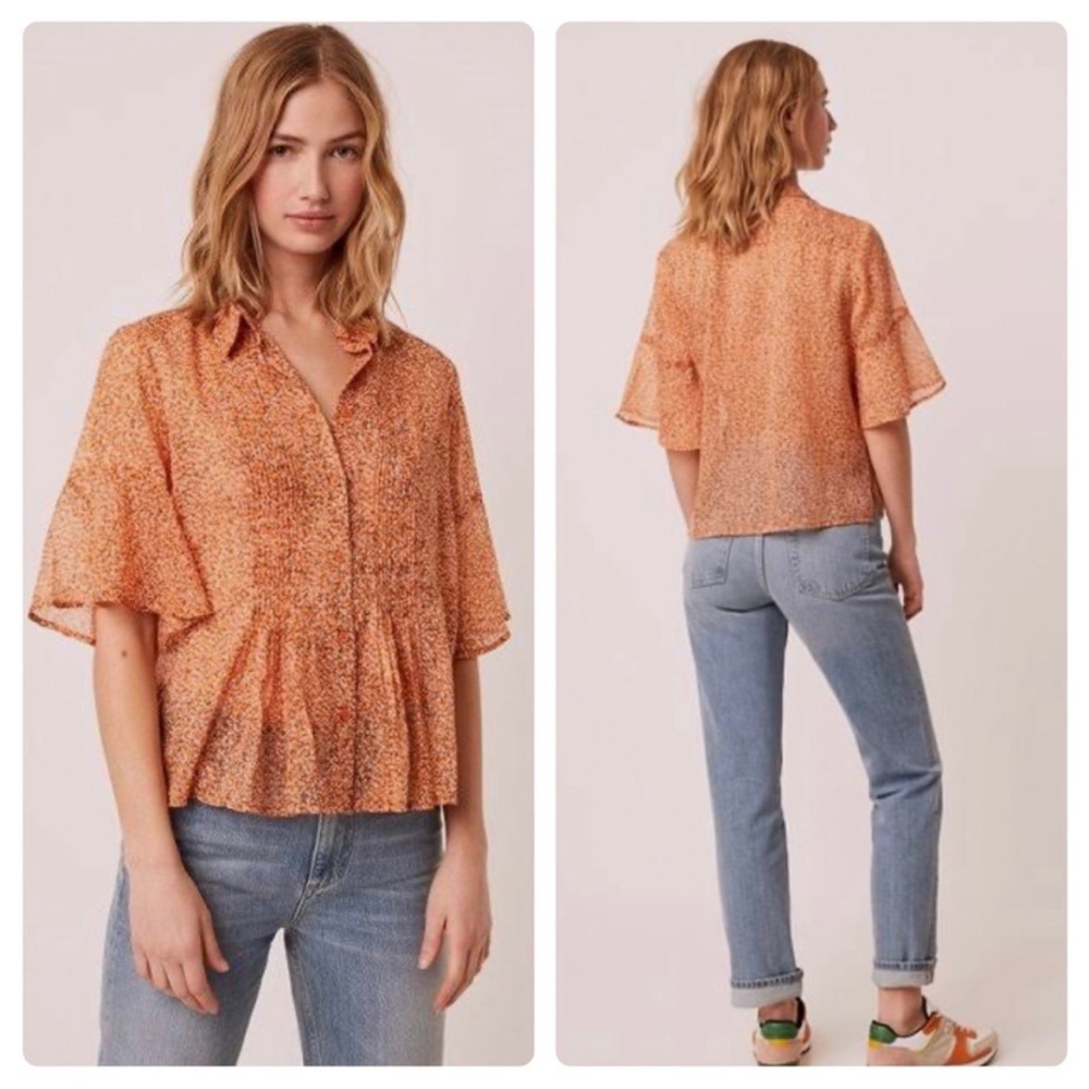 French Connection Alving Lawn Pintuck Blouse